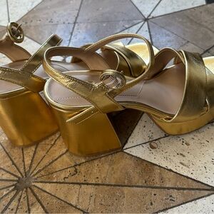 Gianni Bini Gold Platform Sandals